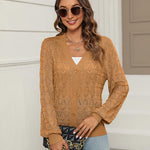 Nadorine Women's Long Sleeve Crochet Cropped Cardigan