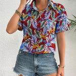 Zeagoo Womens Button Down Linen Shirt Short Sleeve Cotton Blouse