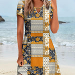 Nadorine Women's Casual A-Line Dresses with Pockets Floral Tshirt Dress