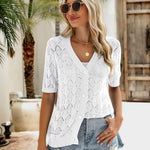 Nadorine Short Sleeve Crochet Cardigan