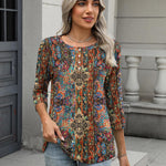 Nadorine 3/4 Length Sleeve Women Tops Blouses