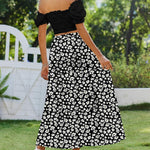 Nadorine Boho Maxi Flowy Elastic A-Line Tiered Floral Skirts