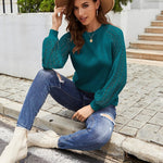 Nadorine Elegant Blouse Long Sleeve Crew Neck T Shirt (DE Only)
