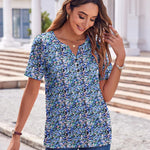 Nadorine Casual Short Sleeve V Neck Shirts Business Dressy Tunic Blouses