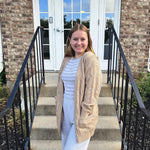 Nadorine Women's Oversized Cardigan Cable Knit V Neck Sweater