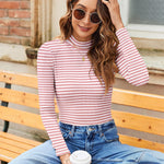 Nadorine Women's Mock Neck Long Sleeve T Shirts