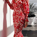 Rowena Floral Bishop Sleeve Smocked Midi Dress