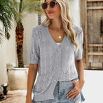 Nadorine Short Sleeve Crochet Cardigan