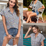 Nadorine Women's Blouse Casual Short Sleeve Shirt (DE Only)