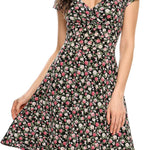 Nadorine A-line dress V-neck floral dress elegant summer dresses (DE Only)
