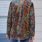 Zeagoo Womens Button Down Shirt Long Sleeve Blouse Business Work Tops Dressy Casual Floral Printed Outfits with Pocket