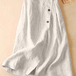 Simple Casual Loose Elasticity Ramie Cotton Skirt