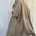 Seven-quarter Sleeve Pocket Solid Color Cardigan