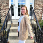 Nadorine Women's Oversized Cardigan Cable Knit V Neck Sweater