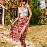 Nadorine Skirt Women's Elegant Printed Skirt Boho Beach Skirt (DE Only)