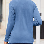 Nadorine Women Long Sleeve Shirts Casual Pleated Tunic Blouses