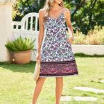 Nadorine Women's Sleeveless Boho Beach Dress Floral Mini Sundress