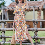 Nadorine Women Floral Summer Dress Casual Beach Dress