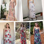 Zeagoo Womens Maxi Dress Spaghetti Strap Casual Printed Dress