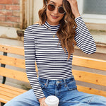 Nadorine Women's Mock Neck Long Sleeve T Shirts