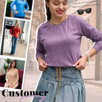 Nadorine Women Long Sleeve Shirts Casual Pleated Tunic Blouses