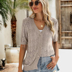 Nadorine Short Sleeve Crochet Cardigan