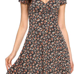 Nadorine A-line dress V-neck floral dress elegant summer dresses (DE Only)