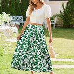 Nadorine Maxi Skirts Boho Pleated A-Line Flowy Swing Skirt