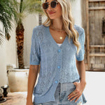 Nadorine Short Sleeve Crochet Cardigan