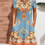 Nadorine Women's Casual A-Line Dresses with Pockets Floral Tshirt Dress