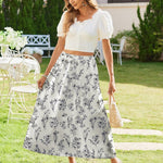 Nadorine Maxi Skirts Boho Pleated A-Line Flowy Swing Skirt