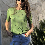 Zeagoo Womens Sweaters Short Sleeve Top Casual Knit Tops