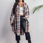Zeagoo Womens Plus Size Flannel Plaid Button Down Shacket Jacket