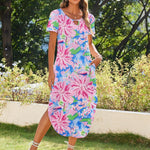 Nadorine Maxi Dress with Pockets Short Sleeve Sundress