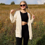 Nadorine Women's Oversized Cardigan Cable Knit V Neck Sweater