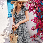 Nadorine A-line dress V-neck floral dress elegant summer dresses (DE Only)