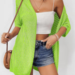 Nadorine Short Sleeve Crochet Kimonos Open Front Cover Ups