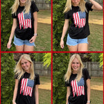 Nadorine Flag Shirts Short Sleeve Patriotic Shirt 4th of July Tee