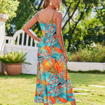Zeagoo Womens Maxi Dress Spaghetti Strap Casual Printed Dress