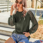 Nadorine Elegant Blouse Long Sleeve Crew Neck T Shirt (DE Only)