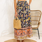 Nadorine Women's Boho Floral Skirt