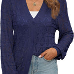 Nadorine Women's Lightweight Crochet Cropped Cardigan