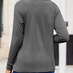 Nadorine Women Long Sleeve Shirts Casual Pleated Tunic Blouses