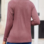 Nadorine Women Long Sleeve Shirts Casual Pleated Tunic Blouses