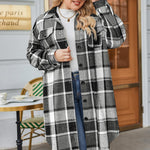 Zeagoo Womens Plus Size Flannel Plaid Button Down Shacket Jacket