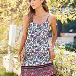 Nadorine Women's Sleeveless Boho Beach Dress Floral Mini Sundress
