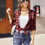Nadorine Checked Shirt Women's Long Sleeve Costume Blouse (DE Only)