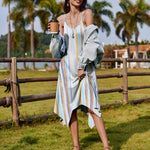 Nadorine Women Midi Dress Bohemian Beach Cover Up Dress