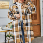 Zeagoo Womens Plus Size Flannel Plaid Button Down Shacket Jacket