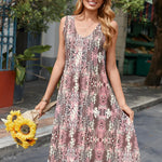Nadorine Casual Dress Sleeveless Midi Swing Tank Sundress